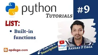 Python #9: LIST - built-in functions | #APDaga