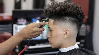 HAIRCUT TUTORIAL: DROP FADE | CURLY TOP