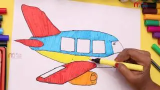 How to Draw an Airplane For Children Plane Coloring Pages || My Kids Rhymes