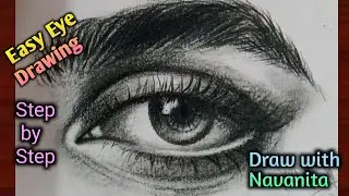 Eye drawing easy step by step / Pencil shading eye drawing