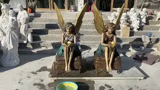 Bronze angel fountains