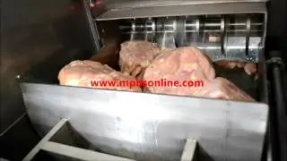 MPBS FMF 1502 Horizontal Frozen Block Meat Flaker - Semi-Frozen Bone-In Chicken Demo - 323-268-8514
