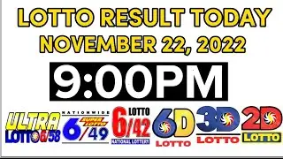 Lotto result today 9PM November 22, 2022