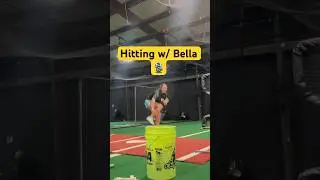 Hitting with Bella! Mic&rsquo;d 🎙️#classof2027 #athlete #softballtraining #cagework