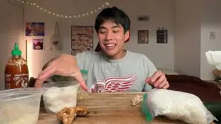 Eating my moms cooking while talking at you
