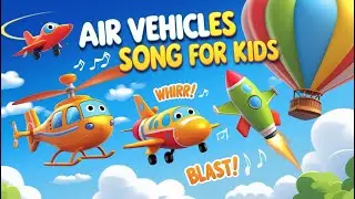 Air Vehicles Song for Kids | Helicopter, Jet, Rocket & More | Fun Flying Sounds! | ThulirKutties