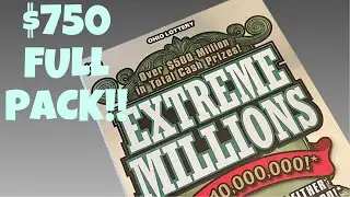 🟢EXTREME MILLIONS!!⚫️ $750 FULL BOOK!!🟢 OHIO LOTTERY SCRATCH OFFS!!⚫️