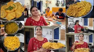 🔥Diwali Prep Tea Time Snacks & DINNER ROUTINE🔥 LAHSUNIA SEV🔥TUVER LILVA KHASTA KACHORI🔥BESAN SEV