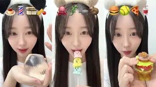 EMOJI MUKBANG JELLY FOOD COMPILATION HAMBURGER PIZZA ANIMAL ASMR Eat emotion in order