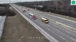fully loaded auto transport trailer goes into the ditch on 70 eastbound at 33 in Columbus