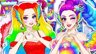 💖Paper DIY💖 KPOP DEMON HUNTERS Rumi & Mira Mermaid Colorful  Haircare + Makeup Blind Box Unboxing