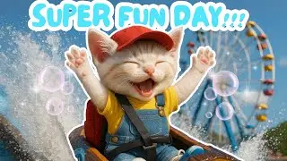 Tiny Cat in the Amusement Park🎢🎡| Tofu the Kitten🐱