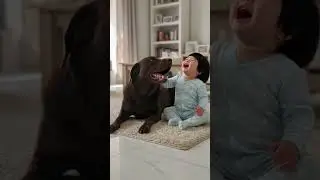 Dog play with baby #dog #funny