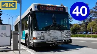 Santa Clara VTA Bus 40, Google Headquarters to Mountain View Transit Center, Gilig, 4K Bus Ride