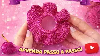 Scruncchies de crochê, xuxinhas de crochê passo a passo 🥰💗🧶