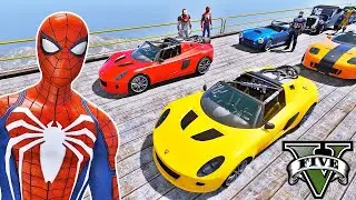 GTA 5 🚗 CRAZY SpongeBob Car Challenge! Extreme Stunts on Impossible Tracks