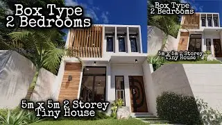 Simple House Design | 5m x 5m 2 Storey Tiny House | Small House Design(50 sq.m. total floor area)