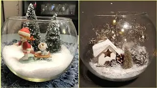 Magical Christmas Fish Bowl centerpieces| Simple Home D&eacute;cor for Holidays 