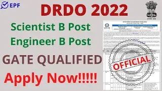 DRDO | Scientist B | Engineer B | GATE QUALIFIED | DIRECT RECRUITMENT | 578+ VACANCIES |APPLY  NOW |