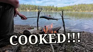 Рыбалка, сбор дичи и приготовление форели на скрытом горном озере.
