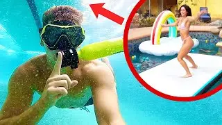 I Hid Underwater to SCARE My Girlfriend!