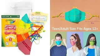 Crayola Adult Face Mask   5 Reusable Cloth Face Mask Set