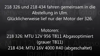 218 326 und 218 434 fahren gemeinsam in die Abstellung