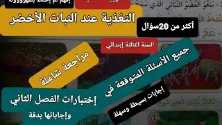 مراجعة شاملة في التربية العلمية لدرس التربية عند النبات الأخضر للسنة الثالثة إبتدائي