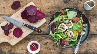 Wintersalat mit gratiniertem Ziegenkaese