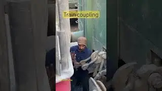 Train coupling hard and risky job Pakistan railways #coupling #train #railwaycontent
