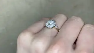 GIA 0.74ct Diamond Cluster Engagement Cartagena Ring - Hand video