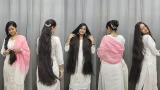 Traditional Elegance & Modern Flair: Extreme Long Hair Styles (Braid, Bun & Open Flow)