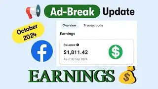 Facebook ad break earnings update 2024 | Facebook monetization #monetization #facebook