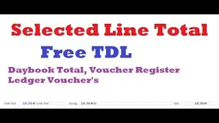 Selected Line Total free tdl || download free tdl  for selected line total || daybook total