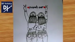 How to draw Best Friends Forever  | Easy Friendship Drawing | Pencil Sketch Art | DIY Artistry