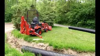 #793 Big Pipe Little Backhoe, Kubota BX 23S Driveway Pipe Install
