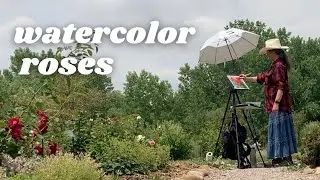 Partly-Sunny Roses ✿ Plein Air Painting Vlog #61