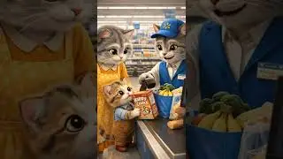 MILO shopping at Supermarket with mama Cat ANNA #kids #cute #cat #catlovers #shortvideo #shorts