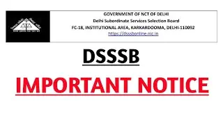 DSSSB General Instructions for Candidates of Online Examination for the year of 2022
