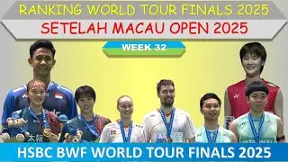World Tour Finals Rankings 2025 │ After Macau Open 2025 │