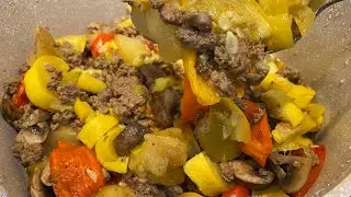 Самый вкусный летний обед!The best summer dinner!Слойка с овощами и мясом.