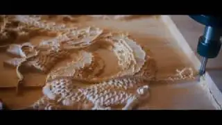 CNC router Machining 3D Relief of dragon