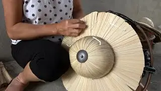The manufacturing process of conical hats in a traditional village in Vietnam