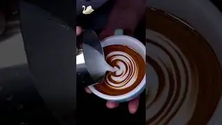 Cappuccino LATTEART Tutorial 🎨☕️ | Slow Pour Latteart | SWAN Latteart 🦢 #shorts #swanlatteart #kape