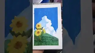 Easy Ghibli Style Flower Scenery Painting Timelapse #art #acrylicscenery #ghibliart #ghiblistudio