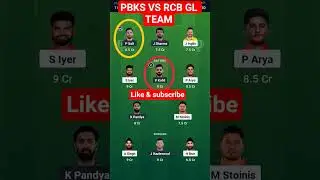 PBKS VS RCB GL TEAM PREDICTION #dream11winner #dream11team #my11circlewinner #cric11forecast