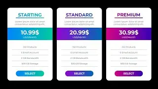 Responsive Cards Using HTML and CSS | Pricing Card UI Design | #08