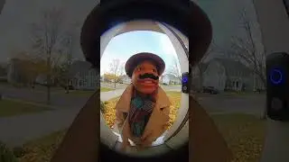 Doorbell cam, boy with fake mustache falling off  Disguise failed please open!  #funny #memes