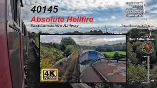 D345 / 40145 Hellfire Show, with power handle wide open at times, at the East Lancs Railway in 2024