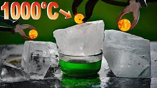 Glowing 1000&deg;C Red Hot Balls vs ICE #satisfying #experiment #science #rhcb